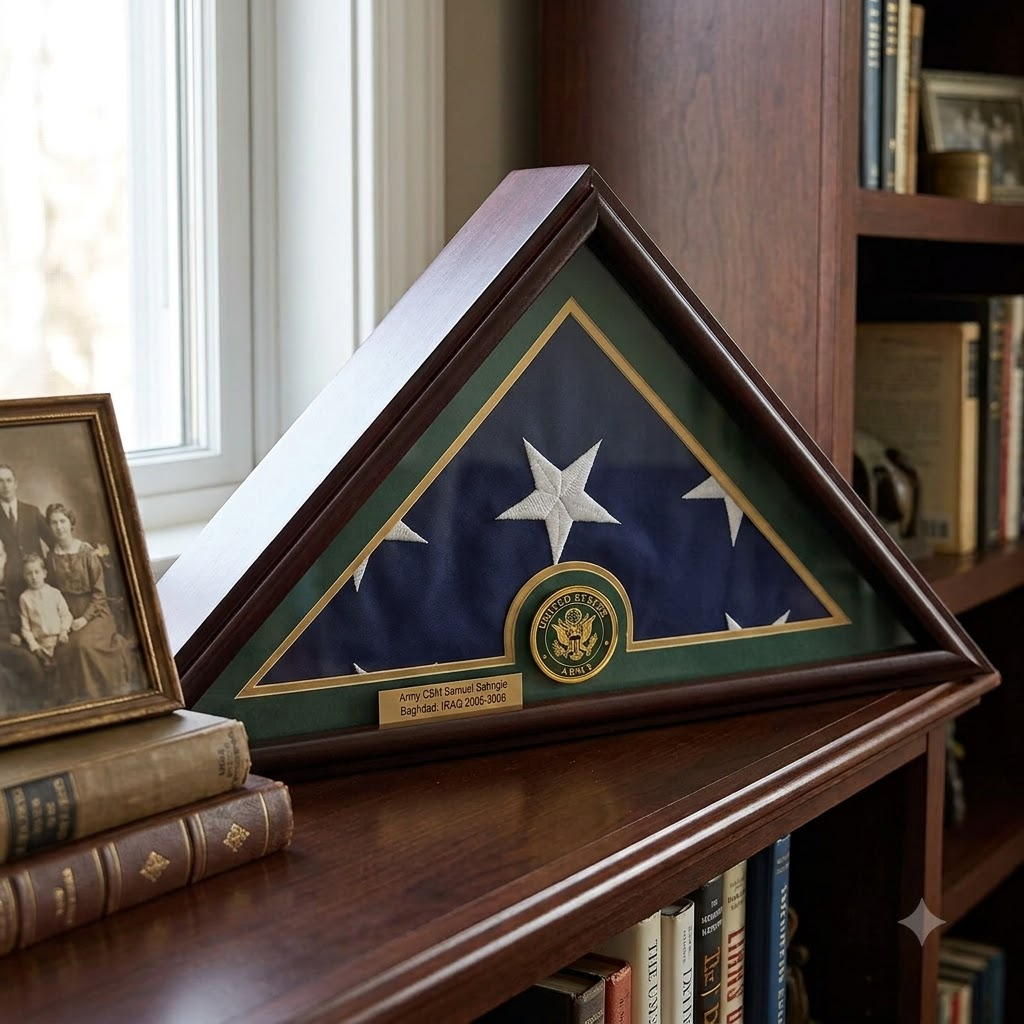 Flags connections 5x9 Burial/Funeral/Veteran Flag Elegant Display Case